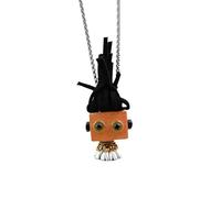 YUGSHNKFC Collar con colgante de robot de bloque de madera, longitud ajustable, cadena de cuello punk, elegante accesorio de cordón de cuero, gargantillas resistentes a la decoloración, aleación de