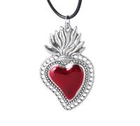 YUGSHNKFC Collar de corazón asustado artístico con colgante de corazón para el cuello, elegante adorno de cadena de clavícula, Metal