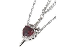 YUGSHNKFC Collar de corazón de amor con diseños de espadas para parejas Collar de cadena ajustable Regalo para día de Valentín Aniversario Collar de un corazón