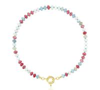 YUGSHNKFC Collar de cuentas multicolor de longitud ajustable, collar de piedra colorida, joyería de moda para trajes elegantes, Piedra