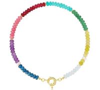 YUGSHNKFC Collar de cuentas multicolor de longitud ajustable, collar de piedra colorida, joyería de moda para trajes elegantes, Piedra