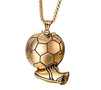 YUGSHNKFC Collar deportivo creativo con colgante de fútbol y fútbol, cadena de clavícula, joyería unisex de acero inoxidable C, Metal