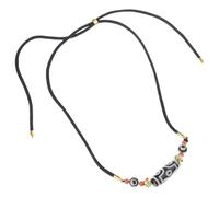 YUGSHNKFC Collar tibetano de cuentas Dzi, hecho a mano, nueve protecciones para los ojos, cadena de cuello con símbolo para rituales de equilibrio energético, collar tibetano de cuentas Dzi
