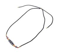 YUGSHNKFC Collar tibetano de cuentas Dzi, hecho a mano, nueve protecciones para los ojos, cadena de cuello con símbolo para rituales de equilibrio energético, collar tibetano de cuentas Dzi