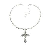 YUGSHNKFC Collares con colgante, gargantillas, perlas de imitación, joyería religiosa, joyería de fiesta para niñas, mujeres y hombres, Aleación y perlas de imitación