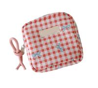 YUGSHNKFC Compact Travel Cosmetic Case Stylish Square Pattern Makeup Pouches for Women Girls Sturdy Waterproof Storage Bag Delicate Polyester Makeup Carriers