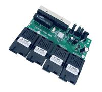YUGSHNKFC Conmutador de fibra inversa 4F4E de 100 m, 4 fibras ópticas, convertidor de medios Fast Ethernet, fácil instalación, placa de desarrollo, conmutador de red