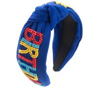 YUGSHNKFC Diadema ancha anudada para mujer, turbante con cuentas francesas y tachuelas, diadema casual para mujer, diadema para el pelo para fiesta