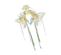YUGSHNKFC Diadema artística floral con acento de mariposa y borlas, portátil para entusiastas y mujeres de moda, uso diario