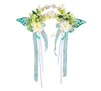 YUGSHNKFC Diadema artística floral con acento de mariposa y borlas, portátil para entusiastas y mujeres de moda, uso diario