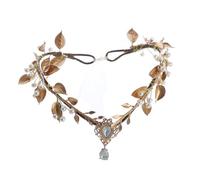 YUGSHNKFC Diadema con forma de hojas de temperamento para novia, mujer, boda, fiesta, diadema con colgante