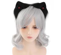 YUGSHNKFC Diadema con orejas de gato para cosplay con lazo, para mujeres y adolescentes, para entusiastas de las películas, animes, reuniones temáticas
