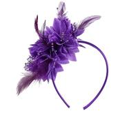 YUGSHNKFC Diadema con plumas para fiesta de Mardi Gras, accesorio para el cabello para eventos de baile y festivales de música, diadema para mujeres