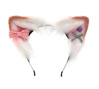 YUGSHNKFC Diadema de dibujos animados con forma de orejas de zorro y gato, diadema de felpa para carnaval, fiesta, cosplay, accesorios de disfraces, unisex