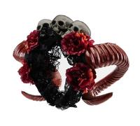 YUGSHNKFC Diadema de encaje con diseño de calavera y flores, para fiestas, escenarios, actuaciones, para adultos, cosplay, carnaval, aro para el pelo