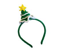 YUGSHNKFC Diadema de ganchillo de Navidad para festivales, árbol o reno, con campanas, reunión familiar, accesorio para fiestas, árbol de Navidad
