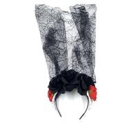 YUGSHNKFC Diadema de Halloween con velo de flores, accesorios para la cabeza, decoración para el cabello, diademas para cosplay