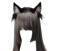 YUGSHNKFC Diadema de orejas de gato, diadema de felpa con pelo artificial para cosplay, Halloween y disfraz