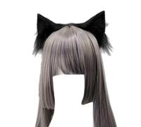 YUGSHNKFC Diadema de orejas de gato, diadema de felpa con pelo artificial para cosplay, Halloween y disfraz