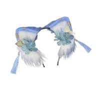 YUGSHNKFC Diadema de orejas de gato para cosplay con flores para mujeres y adolescentes, para entusiastas chinos, reuniones temáticas de anime