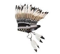 YUGSHNKFC Diadema étnica india india pluma colorida hecha a mano de la India Kokoshnik tocado diadema