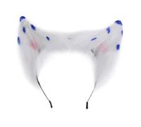YUGSHNKFC Diadema hecha a mano con orejas de gatito de dibujos animados para mujer, diadema de maquillaje para carnaval, cosplay, accesorios para el cabello