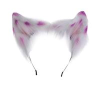 YUGSHNKFC Diadema hecha a mano con orejas de gatito de dibujos animados para mujer, diadema de maquillaje para carnaval, cosplay, accesorios para el cabello
