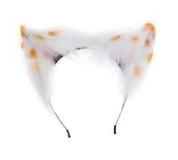 YUGSHNKFC Diadema hecha a mano con orejas de gatito de dibujos animados para mujer, diadema de maquillaje para carnaval, cosplay, accesorios para el cabello