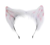 YUGSHNKFC Diadema hecha a mano con orejas de gatito de dibujos animados para mujer, diadema de maquillaje para carnaval, cosplay, accesorios para el cabello