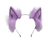 YUGSHNKFC Diadema hecha a mano con orejas de imitación de gato, color sólido, aro de pelo de anime, disfraz de anime, fiesta, cosplay, costum