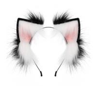 YUGSHNKFC Diadema hecha a mano con orejas de zorros de dibujos animados para mujer, Halloween, maquillaje, para carnavales, cosplay, accesorios para el cabello