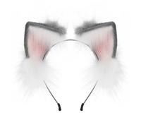 YUGSHNKFC Diadema hecha a mano con orejas de zorros de dibujos animados para mujer, Halloween, maquillaje, para carnavales, cosplay, accesorios para el cabello