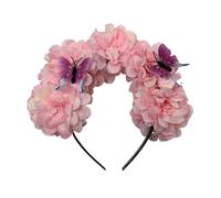 YUGSHNKFC Diadema realista en forma de flor para primavera, viajes, fotografía, aro para el pelo, para boda, fiesta, diadema para novia