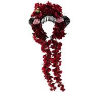 YUGSHNKFC Diademas de cuernos de fiesta con diseño de flores para cosplay, para espectáculos en vivo, juegos de rol