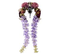 YUGSHNKFC Diademas de cuernos de fiesta con diseño de flores para cosplay, para espectáculos en vivo, juegos de rol