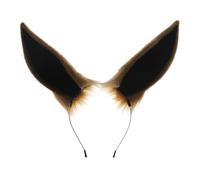 YUGSHNKFC Diademas de orejas de piel sintética de zorro, disfraz de Halloween, disfraz de cosplay, hecho a mano, orejas peludas de animal