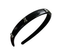 YUGSHNKFC Elegante aro para el pelo con tachuelas con lazos de balletcore metálico, elegante diadema con lazo, accesorios para fotos