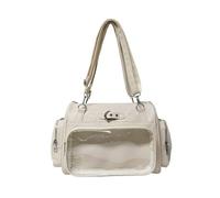 YUGSHNKFC Elegante bolsa de hombro de poliuretano con temática japonesa para entusiastas del cosplay, correa desmontable, bolso cruzado para entusiastas del anime, bolsa de hombro de piel sintética
