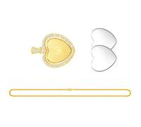YUGSHNKFC Elegante colgante de corazón de doble cara con bandeja giratoria para uso diario y ocasiones especiales, collar de moda para mujer, talla única, como se describe, como se describe
