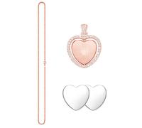 YUGSHNKFC Elegante colgante de corazón de doble cara con bandeja giratoria para uso diario y ocasiones especiales, collar de moda para mujer, talla única, como se describe, como se describe