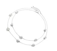 YUGSHNKFC Elegante collar con adorno versátil y largo con cuentas irregulares, elegante accesorio de cadena para el cuello