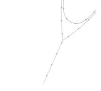 YUGSHNKFC Elegante collar con borlas geométricas en capas, elegante collar de cuentas doradas/plateadas con borlas para atuendo casual y romántico, Metal