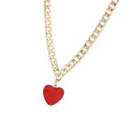 YUGSHNKFC Elegante collar con colgante de corazón para mujer, collar con cadena gruesa, aretes de gota de corazón para varias ocasiones, Metal