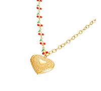 YUGSHNKFC Elegante collar con colgante de cristal en forma de fruta con cadena de acero inoxidable, ideal para mujeres que buscan accesorios únicos, colgante de cristal colorido, talla única, como se
