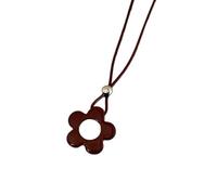 YUGSHNKFC Elegante collar con colgante de flor con diseños huecos, cadena ajustable para el cuello para bodas y ocasiones especiales, Metal