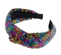 YUGSHNKFC Elegante diadema anudada con adornos de caramelo, diadema ancha superior, accesorio para el cabello, adecuado para mujeres y niñas