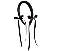 YUGSHNKFC Elegante diadema de lazos negros para mujeres y niñas, tocados con lazo hecho a mano, accesorio para el cabello para ocasiones especiales