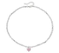 YUGSHNKFC Elegante gargantilla de cuentas hecha a mano con colgante de amor vibrante, regalo portátil para mujeres de moda para uso diario, Cuentas de arroz de cristal + aleación