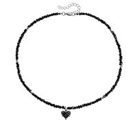 YUGSHNKFC Elegante gargantilla de cuentas hecha a mano con colgante de amor vibrante, regalo portátil para mujeres de moda para uso diario, Cuentas de arroz de cristal + aleación
