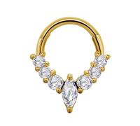 YUGSHNKFC Elegante piercing de nariz de cristal de acero inoxidable, accesorio para cartílago de oreja, accesorios de moda para el cuerpo, nariz de acero inoxidable, Medium, como se describe, como se